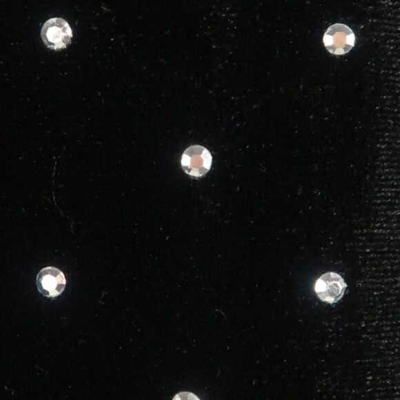 H&M BLACK VELVET RHINESTONE STUDDED LONG SLEEVE HIGH NECK DRESS SIZE SMALL - Picture 6 of 12